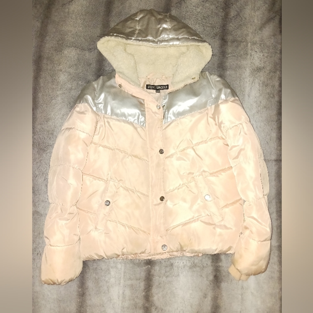 Girls Puffer Pink and Silver by Steve Madden